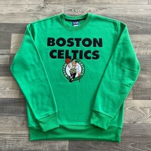 Ultra Game Boston Celtics NBA Sweatshirt Men’s MEDIUM Green Crew Neck Appliqué